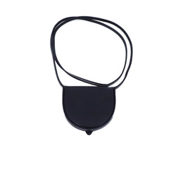 mini heel pouch in leather black - L'UXE LINK