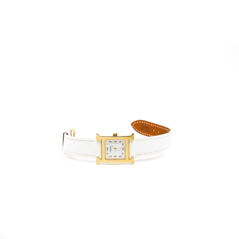 Heure H watch, Small model, 25 mm in ghw white epsom band #3610164 rrp 5100 - L'UXE LINK