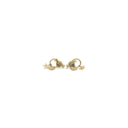 j'a dior circle heart pandent earring in ghw