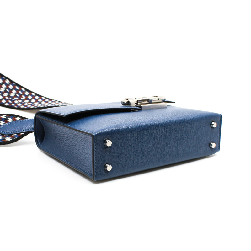 verrou mini goat phw in deep blue mix rouge vif color strap Y stamp - L'UXE LINK