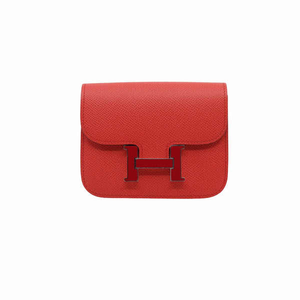 constance slim pink epsom  enamel buckle Y stamp - L'UXE LINK