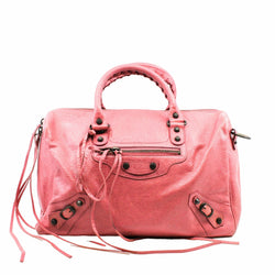 CITY HANDBAG LEATHER PINK