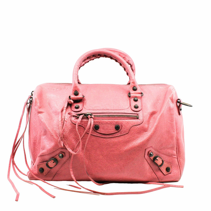 CITY HANDBAG LEATHER PINK
