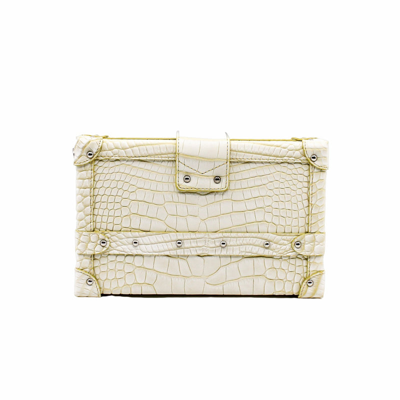 PETITE MALLE CROCODILE mint yellow phw