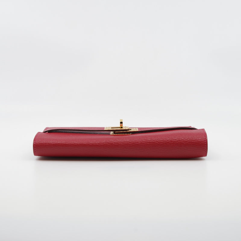 kelly long wallet goat Q5 ghw  C stamp - L'UXE LINK