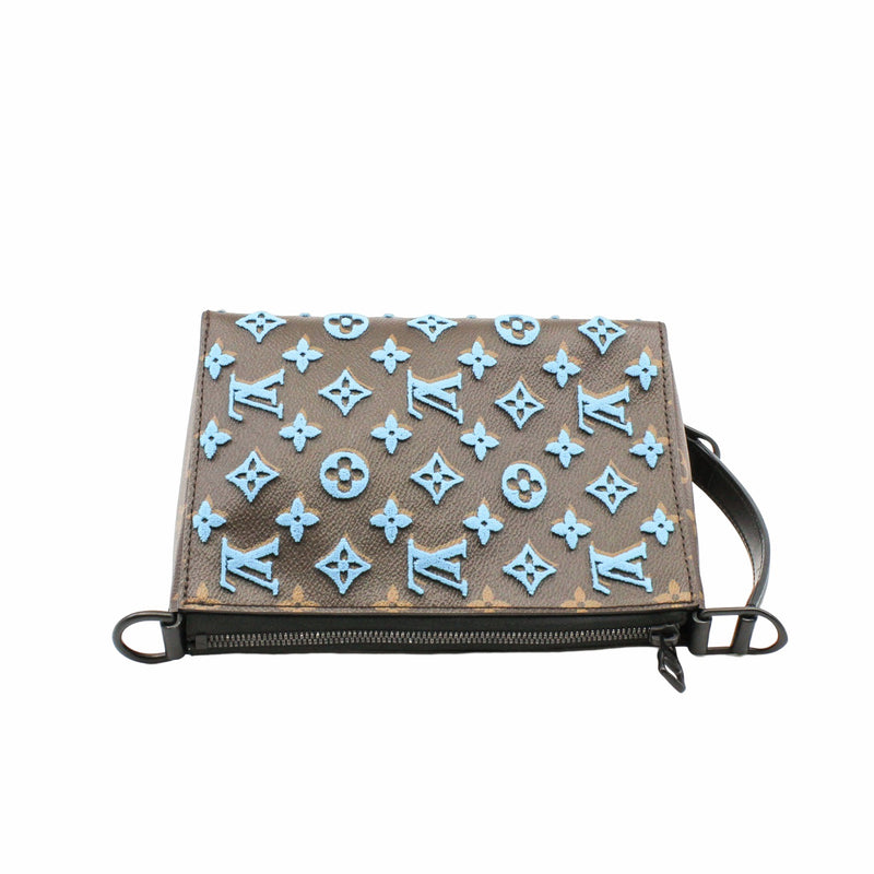Monogram Tuffetage Triangle Messenger Turquoise rrp3950 - L'UXE LINK