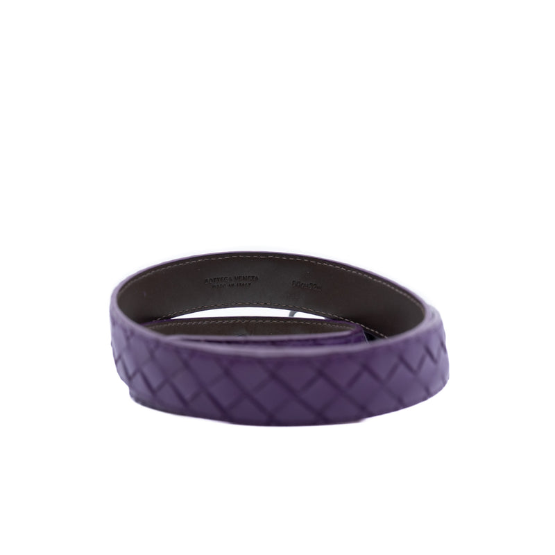 lady classic belt in leather purple ruthenium hw #80 - L'UXE LINK