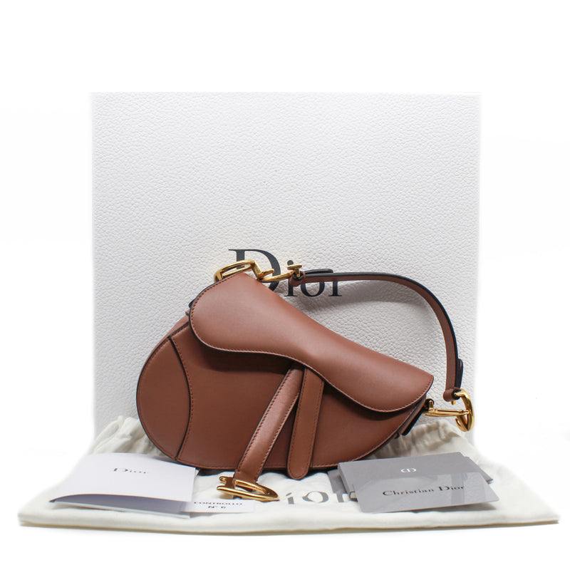saddle small in leather nude beige ghw - L'UXE LINK
