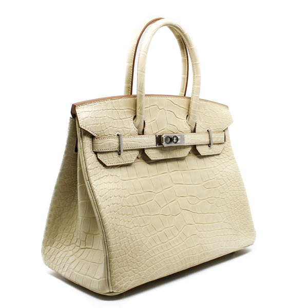 birkin 30 alligator in vannile Y1 phw Zstamp