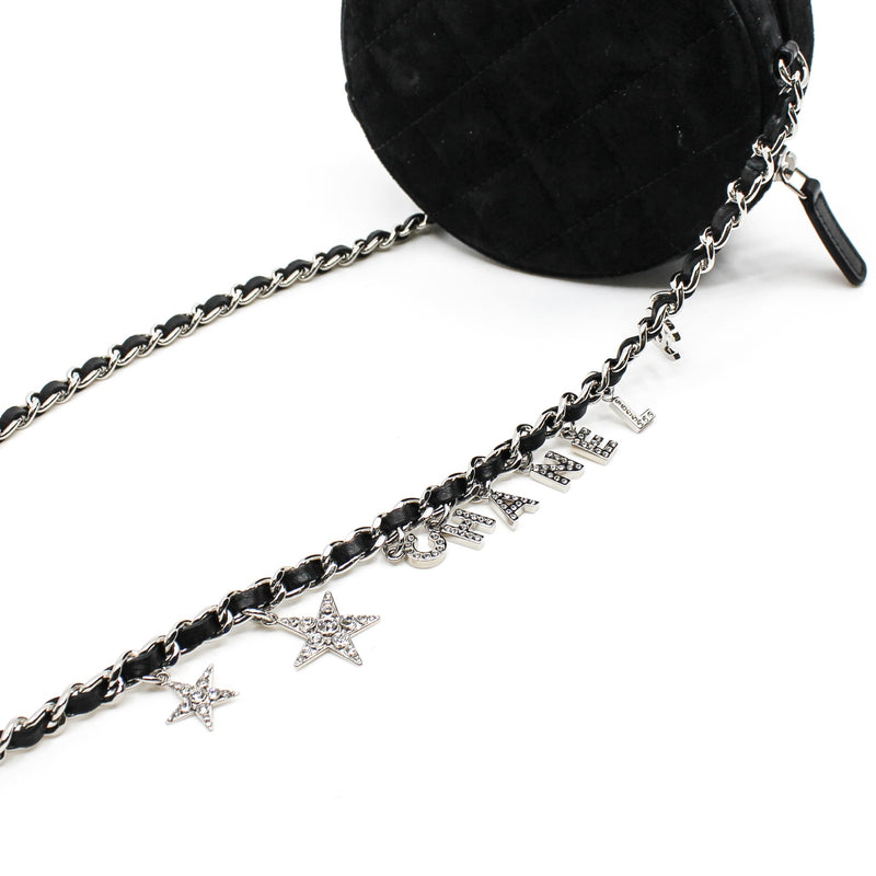 round bag black suede crystal star phw seri 29