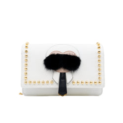 karlito wallet with chain white - L'UXE LINK