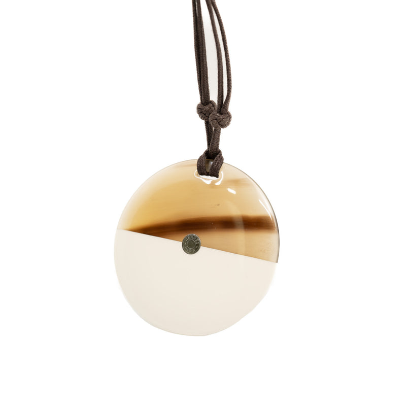 necklace ox horn and white phw round with strap - L'UXE LINK