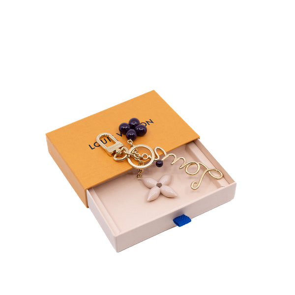 bag charm ghw louis letter pink and purple - L'UXE LINK