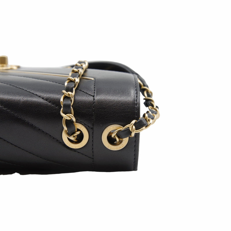 flap bag lamb skin black V  ghw seri24 - L'UXE LINK