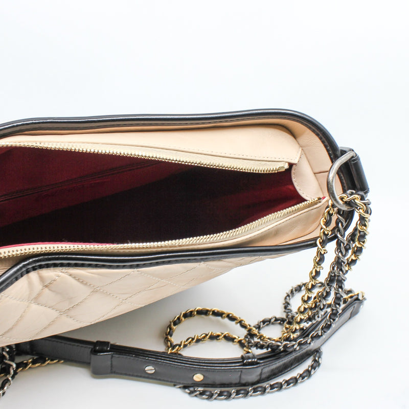 gabrielle mm beige and black ghw - L'UXE LINK
