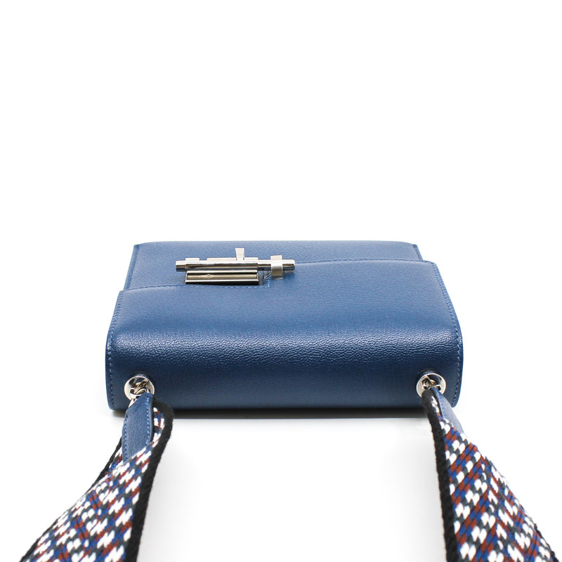 verrou mini goat phw in deep blue mix rouge vif color strap Y stamp - L'UXE LINK