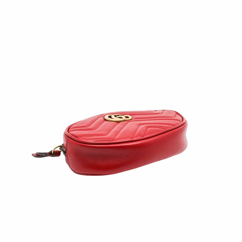 belt bag leather red  ghw
