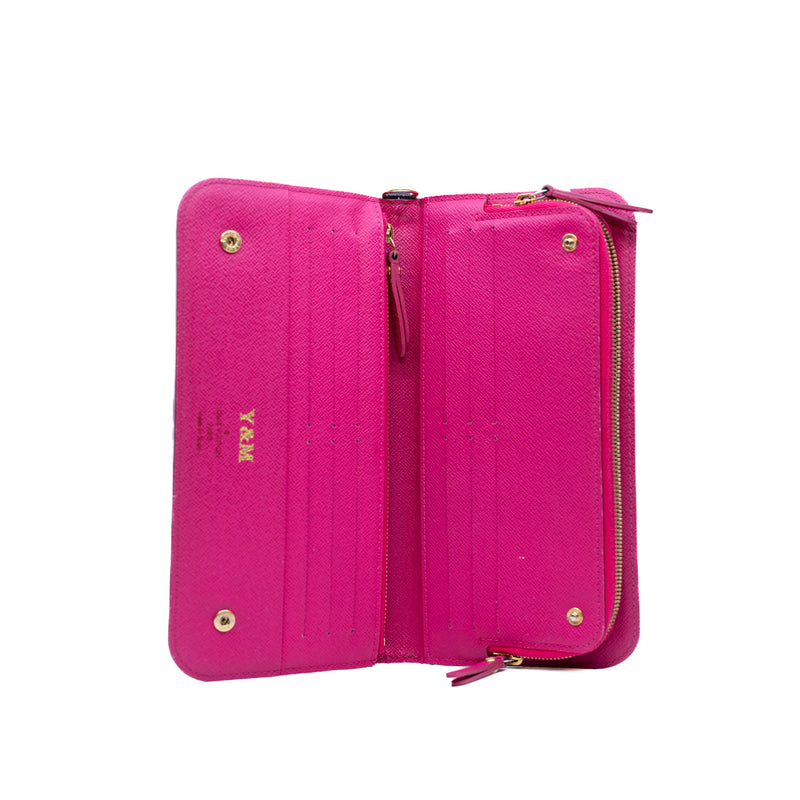 flap long wallet in black multicolour  2012 - L'UXE LINK