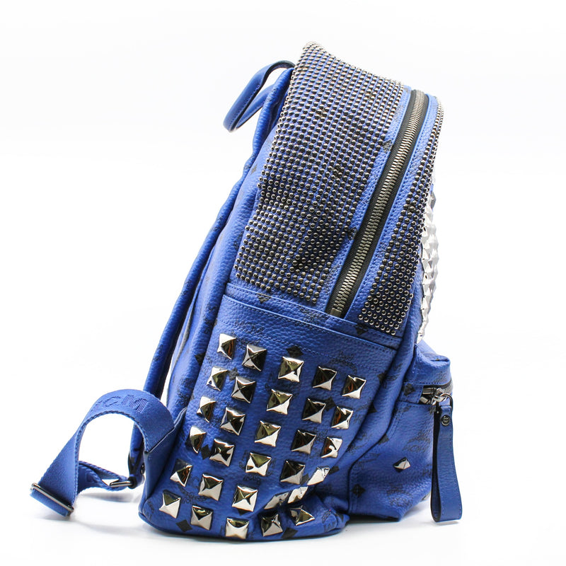 blue medium stud backpack – L'UXE LINK