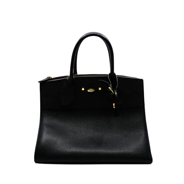 City Steamer Handbag Leather medium black  GHW
