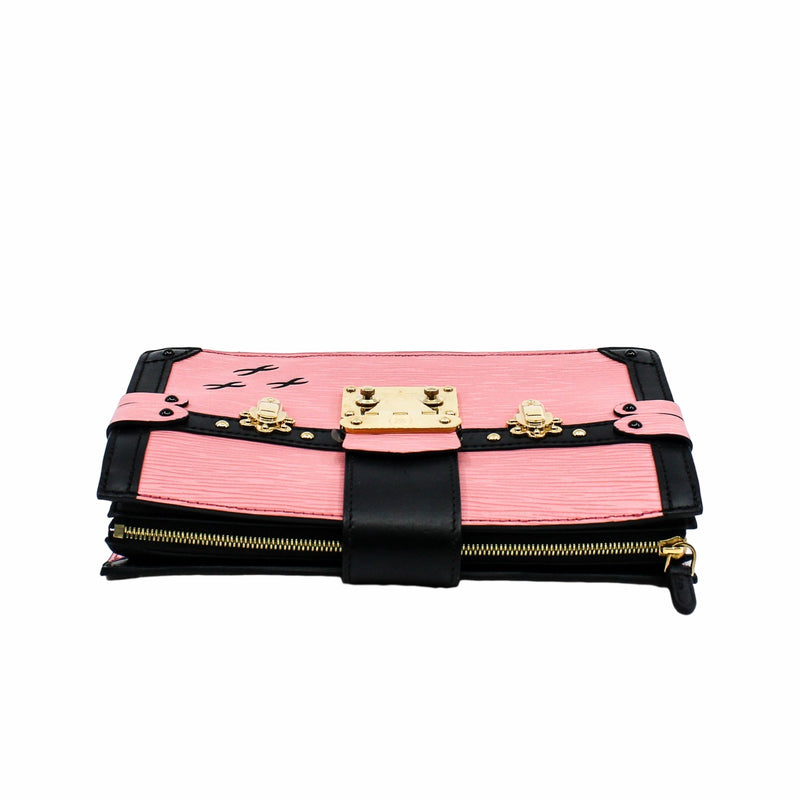 trunk clutch leather pink ghw
