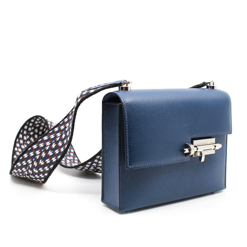 verrou mini goat phw in deep blue mix rouge vif color strap Y stamp - L'UXE LINK