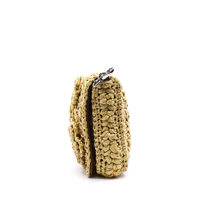 tweed crossbody crystal chain bag  in Straw phw - L'UXE LINK