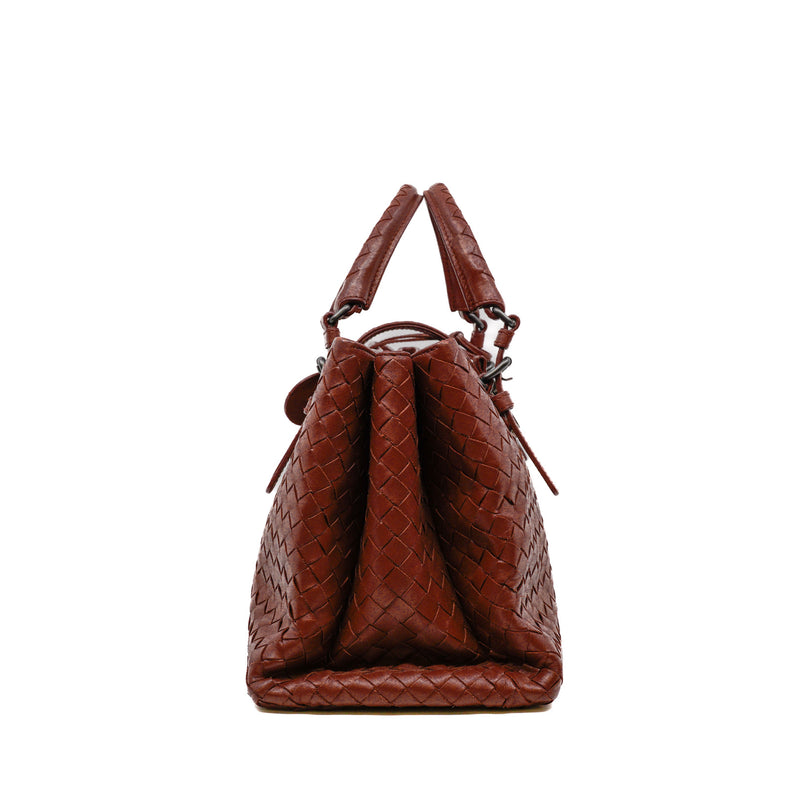 roma medium in leather brick color - L'UXE LINK