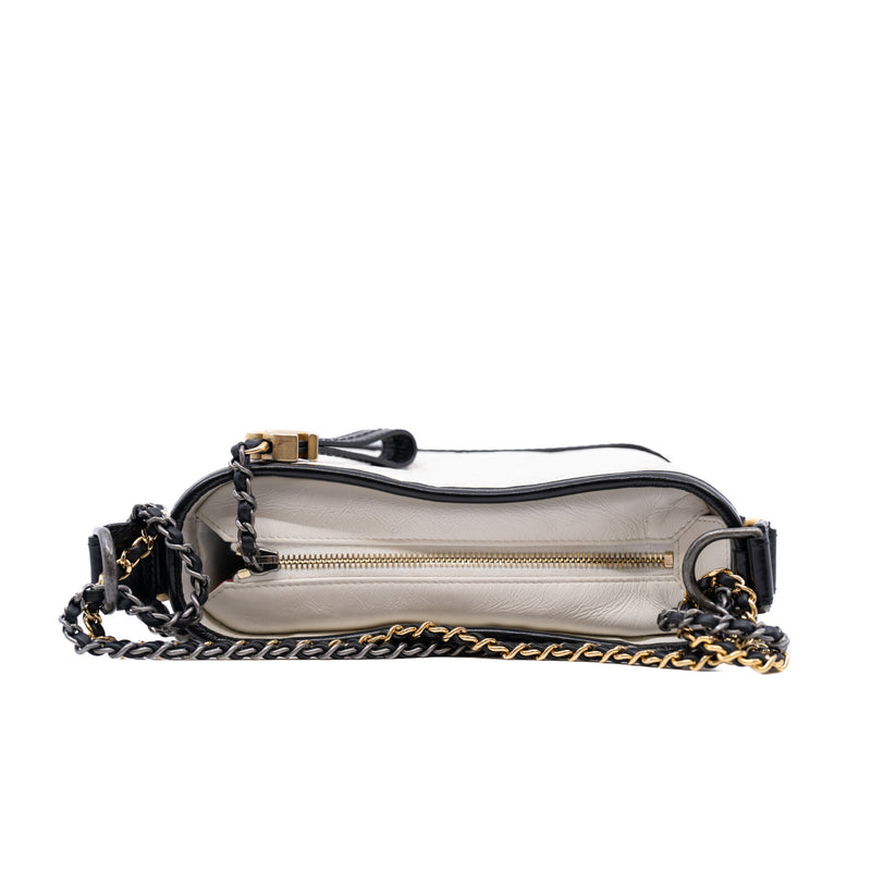 Gabrielle small hobo shoulder bag black&white seri25 - L'UXE LINK