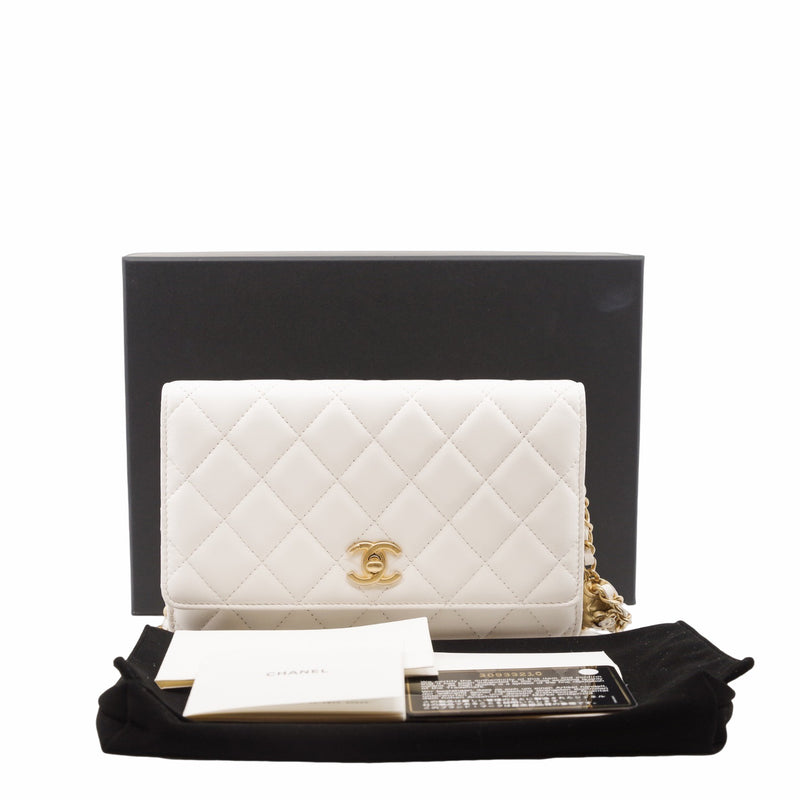 woc lamb skin white  ghw seri 30 - L'UXE LINK