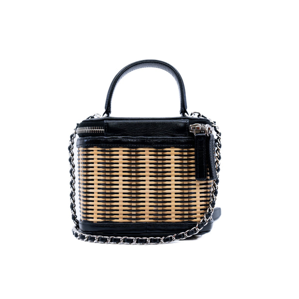 black rattan vanity with handle phw seri 29