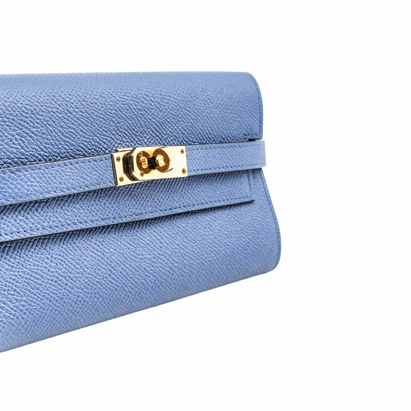 kelly short wallet epsom leather r2 blue agate  phw - L'UXE LINK