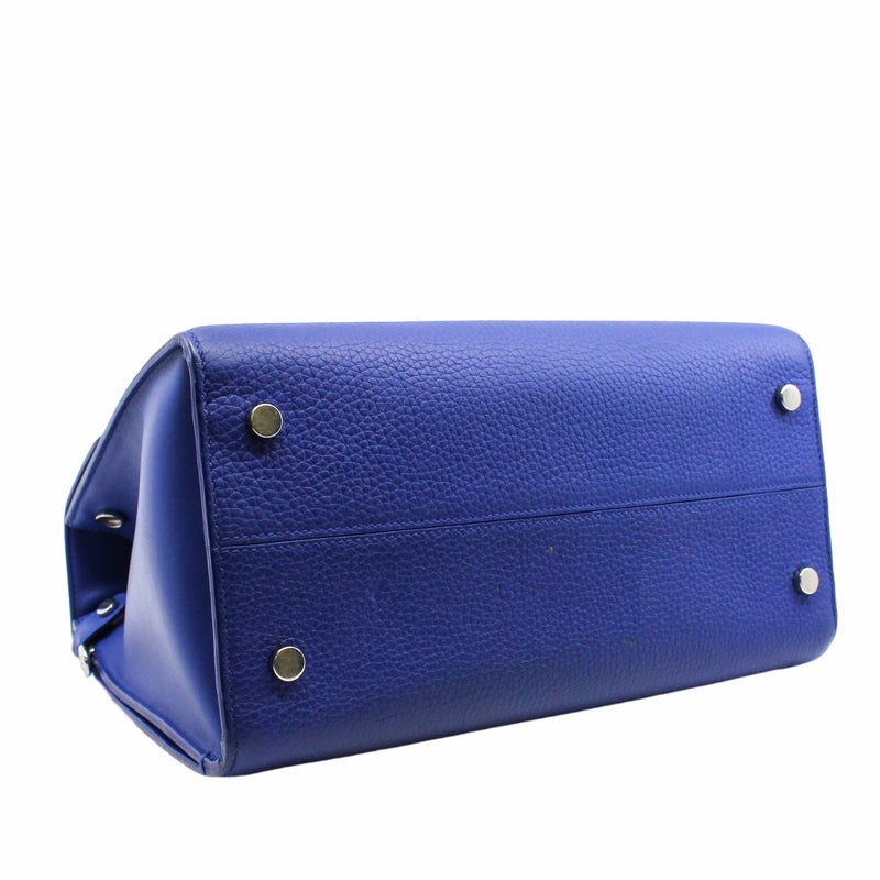 Diorever Handbag Medium Leather  Blue PHW
