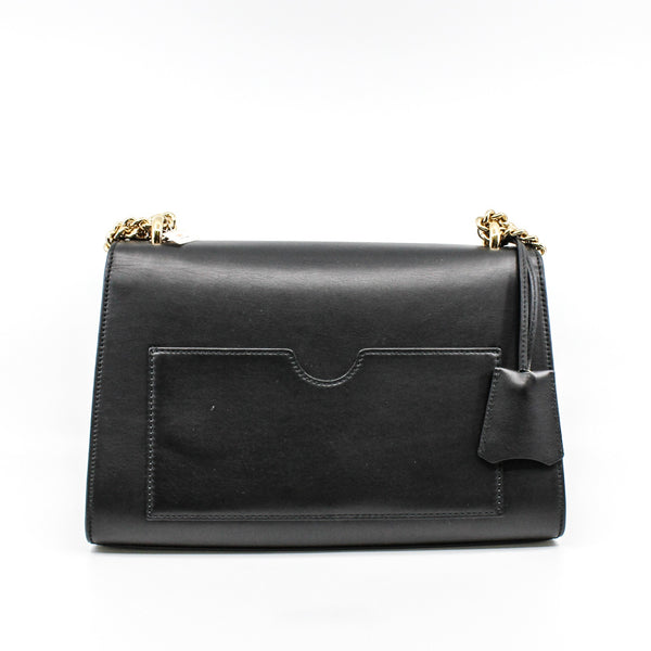 padlock large leather black ghw - L'UXE LINK