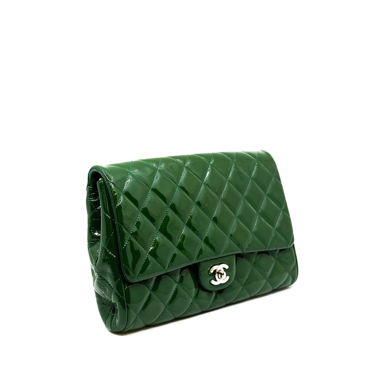 timeless chanel clutch chain bag patent green phw seri 19