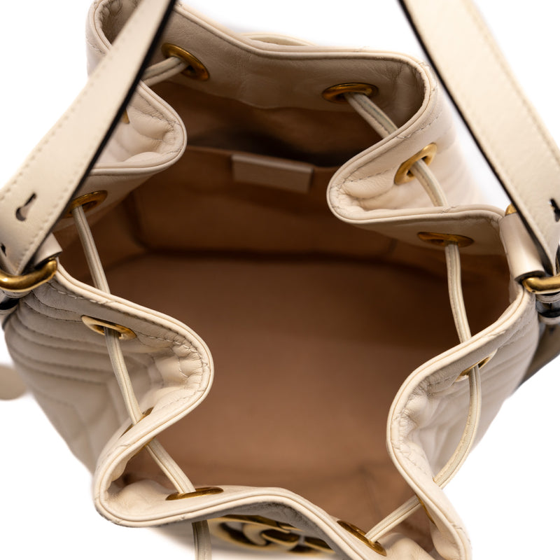 marmont tote in leather white ghw - L'UXE LINK