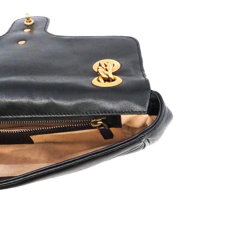 medium marmont in leather black ghw - L'UXE LINK