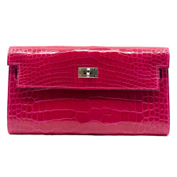 kelly to go crocodile 90 framboise phw - L'UXE LINK