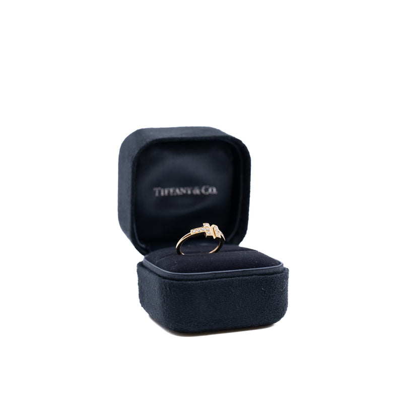 t wire diamond ring in 18k rg #4.5 rrp 4150 - L'UXE LINK