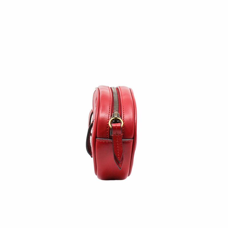 belt bag leather red  ghw