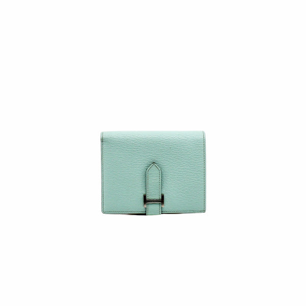 bearn compact goat leather green phw A stamp - L'UXE LINK