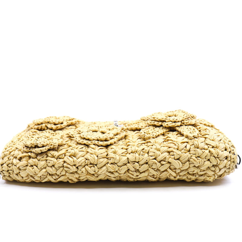 tweed crossbody crystal chain bag  in Straw phw - L'UXE LINK