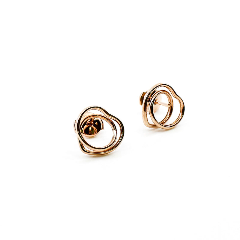 oreilles vertige coeur 18k rg earring heart - L'UXE LINK
