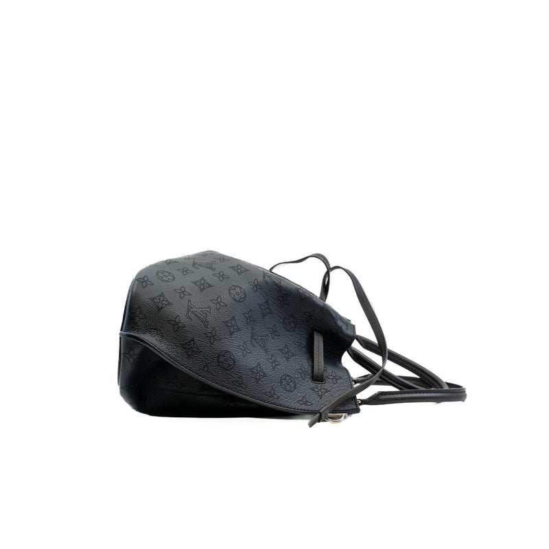 black leather tote monogram printes hollow phw - L'UXE LINK