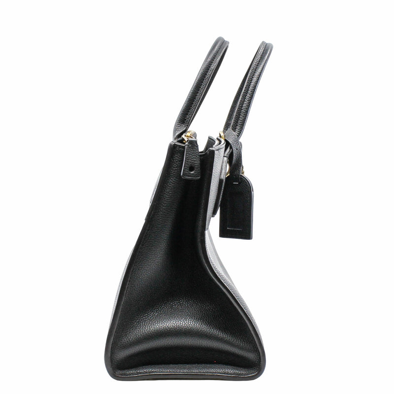 City Steamer Handbag Leather medium black  GHW - L'UXE LINK