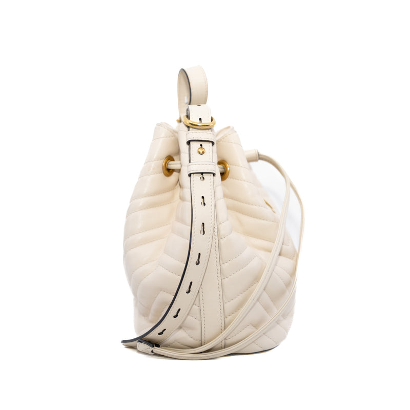 marmont tote in leather white ghw - L'UXE LINK