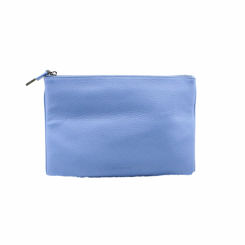men clutch leather blue phw - L'UXE LINK