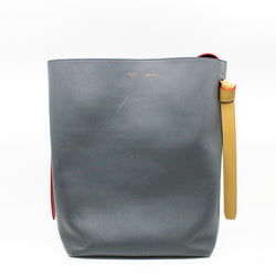 TWISTED  tote leather blue beige orange - L'UXE LINK
