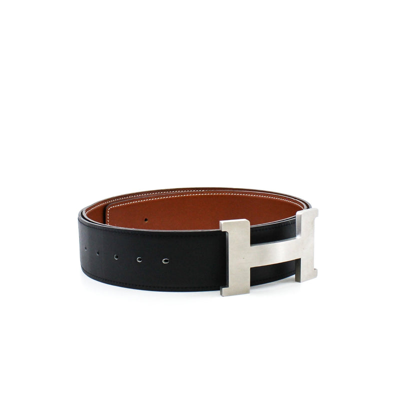 men wide belt with H silver buckle gold mix black  #95 - L'UXE LINK