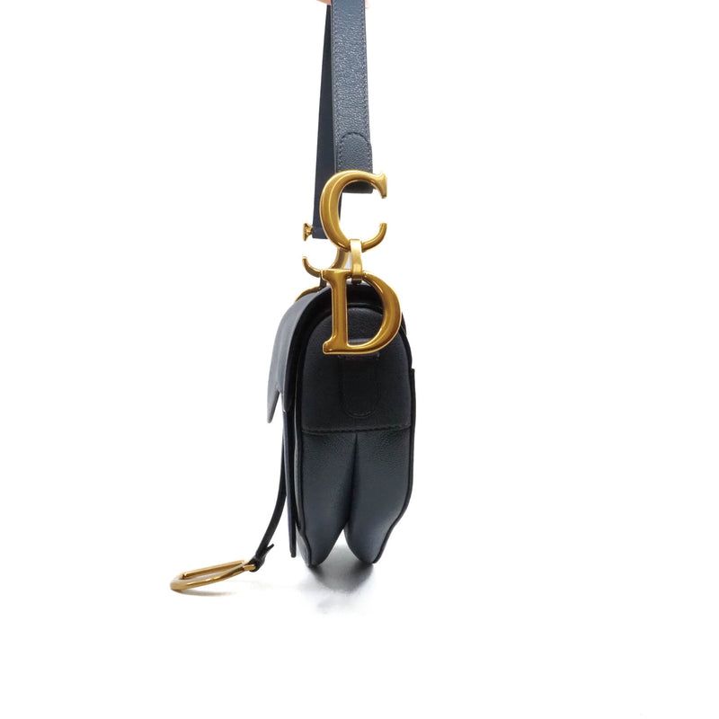 saddle mm leather blue - L'UXE LINK